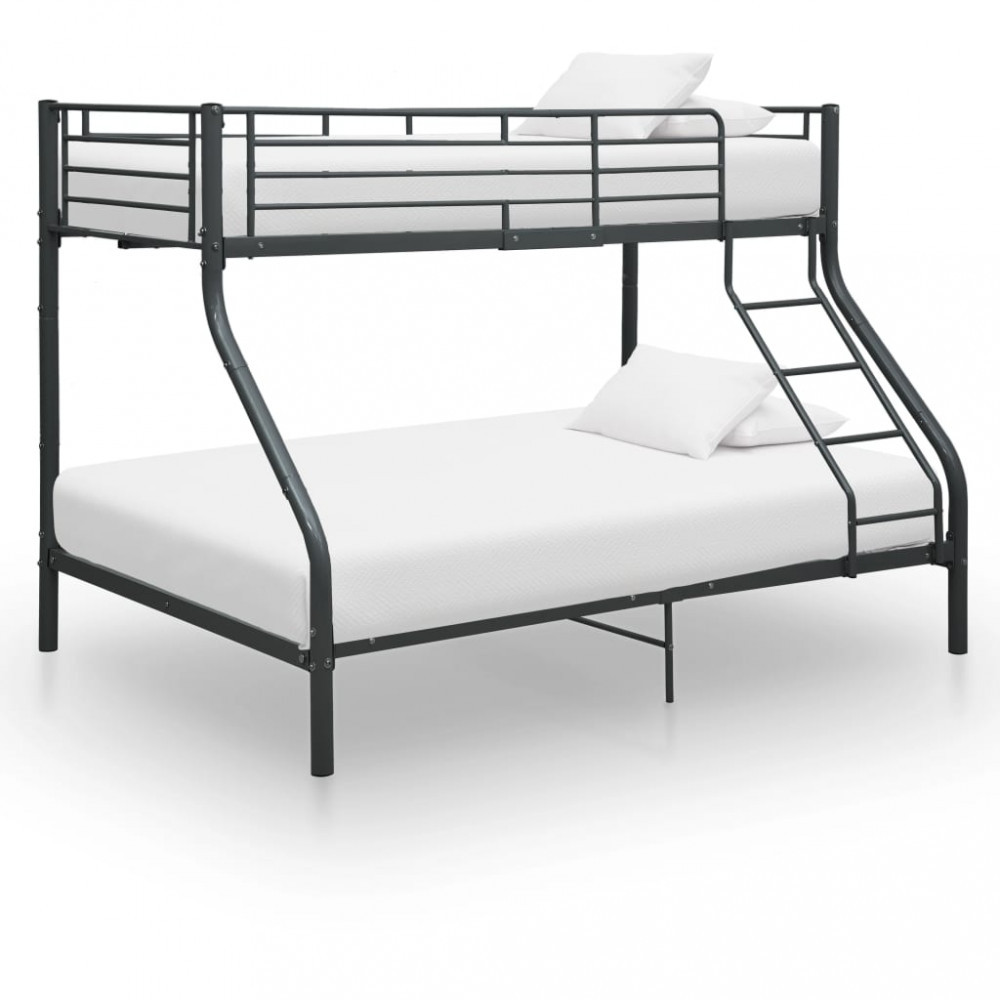 VidaXL Cadru de pat supraetajat, negru, 140 x 200/90 x 200 cm, metal |  Okazii.ro