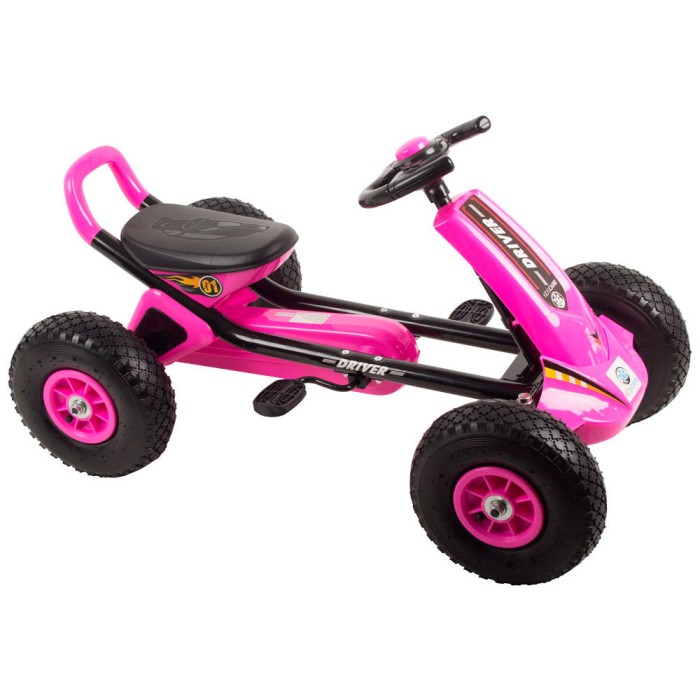 Kart cu pedale si roti gonflabile Driver Kidscare Roz for Your BabyKids