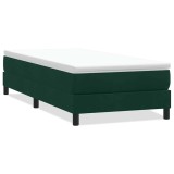 Cumpara ieftin Pat cu arcuri fara saltea verde inchis 100x210 cm catifea