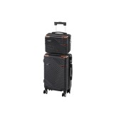 Leziter Set 2 Valize TraveLux Urban VI | Bagaj de Mana &amp; Cabina, ABS, Roti 360, Negru