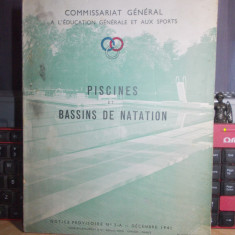 CARTE DE ARHITECTURA : PISCINE SI BAZINE DE NATATIE , PARIS , 1942