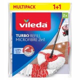 Rezerva Vileda pentru mop rotativ Turbo 2 in 1, alb-rosu