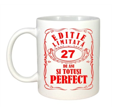 Cana alba personalizata, Editie Limitata 27 ani, INOVATIX&amp;reg;. 330ml foto