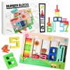 Tabla Educativa Montessori: Placa cu Numere din Lemn pentru Echilibru si Invatare, 36 x 26 cm