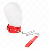 Kink Collar &amp; Gag-Zgardă cu Lesă 65 cm cu Restricții Roșu 36-42