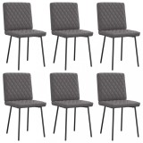VidaXL Scaune de sufragerie, 6 buc., gri, piele ecologică 3315485
