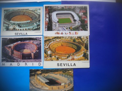 HOPCT LOT NR 490 STADION/STADIOANE DIN SPANIA-5 CARTI POSTALE-NECIRCULATE foto