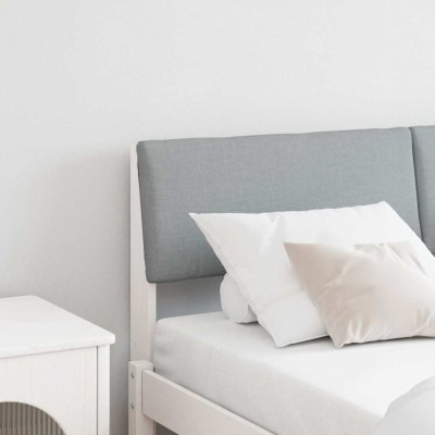 vidaXL Tăblie tapițată Gri deschis 150 cm Lemn de pin masiv 879118 foto