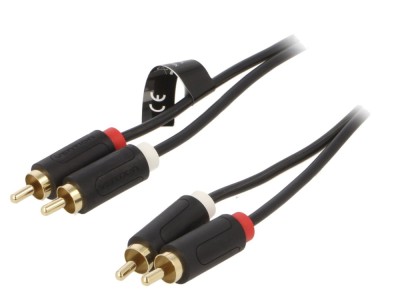 Cablu RCA stereo 5m, mufe aurite foto