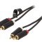 Cablu RCA stereo 5m, mufe aurite