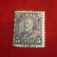 Timbru Canada 1928 Rege George V 5C violet stampilat