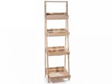 Raft din lemn natur cu 4 polite tip expozor 50x47x171 cm