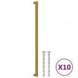 Cumpara ieftin Manere de dulap, 10 buc., auriu, 480 mm, otel inoxidabil