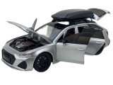 Macheta metal replica Audi RS6 silver deschide usi, capota, portbagaj, sunet si lumini