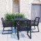Gossi set mobilier de exterior, 5 piese, negru, ratan pvc