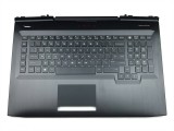 Carcasa superioara cu tastatura palmrest Laptop, HP, Omen 17-AN, 17T-AN, L14993-001, iluminata RGB, layout US