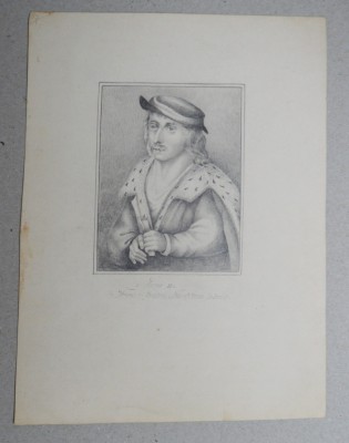 James II vechi desen in creion foto