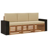 vidaXL Seturi de canapele cu pernă 3 pcs Lemn Solid de Acacia 3383974