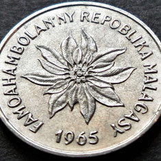 Moneda exotica 2 FRANCI KIROBO- MALAGASY MADAGASCAR, anul 1965 *cod 3847 C = UNC