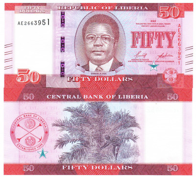 Liberia 50 Dolari 2022 P-40 UNC foto