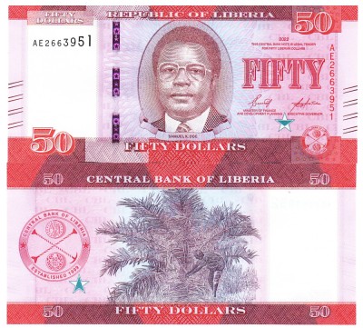 Liberia 50 Dolari 2022 P-40 UNC foto