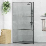 vidaXL Zid de duș walk-in Negru 115 x 195 cm sticlă securizată 42022045