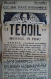 Afiș TEODIL Diavolul &icirc;n frac, marele mentalist iluzionist - anii 1930