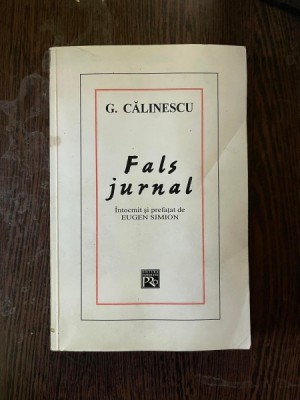 George Calinescu - Fals jurnal foto