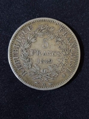 Franța 1849 A &amp;ndash; 5 franci &amp;ndash; monedă de argint #6 foto