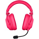 LOGITECH G PRO X2 LIGHTSPEED Wireless Gaming Headset - Blue Mic - MAGENTA &quot;981-001275&quot; (timbru verde 0.8 lei)