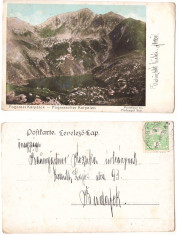 Muntii Fagaras 1901 - Lacul Podragul, ilustrata litho foto