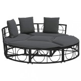 Cumpara ieftin Pat de lounge pentru exterior fara baldachin Poly Rattan negru