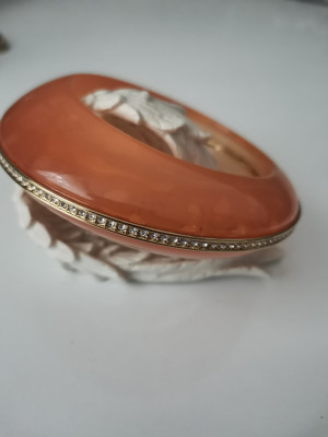 Bratara portocalie aplicata cu sirag cristale SWAROVSKI-bijuterii foto