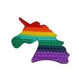 Jucarie antistres din silicon pop it now, forma unicorn, multicolor, urias, Flippy