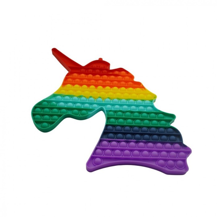 Jucarie antistres din silicon pop it now, forma unicorn, multicolor, urias