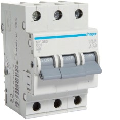 Siguranta automata 63A 3P Curba C 4,5ka Hager MY363