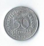 Moneda 50 pfennig 1920 G - Germania