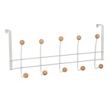 Cuier Perete/Usa, OffLimits, Model cu 10 Carlige, 48x20 cm, Metal, Argintiu