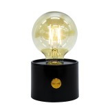 Veioza LED Hoff Phil, 0.8W, 120lm, lumina calda, dimabila, neagra, alimentare baterii, moderna