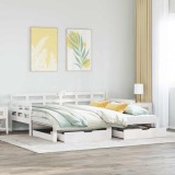 VidaXL Pat de zi cu extensie și sertare fără saltea, alb, 80x200 cm