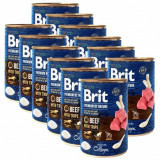 Brit premium by Nature Conservă de vită &amp;amp; măruntaie 12 x 400 g