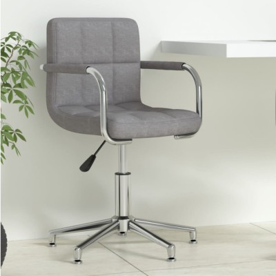 Scaun de birou pivotant, gri deschis, material textil foto