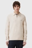 AllSaints pulover din amestec de l&acirc;nă STATTEN bărbați, culoarea bej M038KA