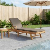 vidaXL Șezlong 100% poliester solid-teak 42032672