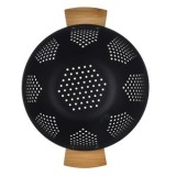 Strecuratoare Metalice Negre cu Manere Din Bambus &ndash; Design Modern și Practic, CMCLASS