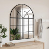 Oglinda de perete, negru, 80x100 cm, arcuita, fier GartenMobel Dekor, vidaXL