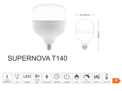Bec LED 50W, E27, Vito Supernova, lumina rece 6400K foto