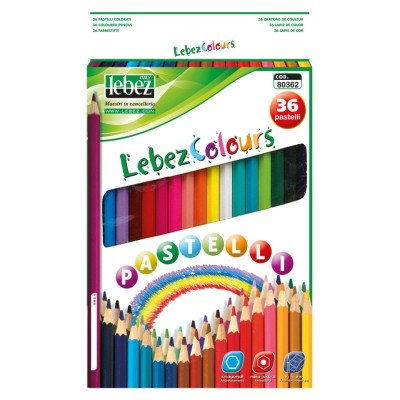 Set 36 creioane colorate 18 cm, hexagonale foto
