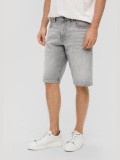 Pantaloni scurti barbati de blugi cu talia medie si croiala Regular fit, Gri, W38