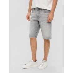 Pantaloni scurti barbati de blugi cu talia medie si croiala Regular fit, Gri, W38